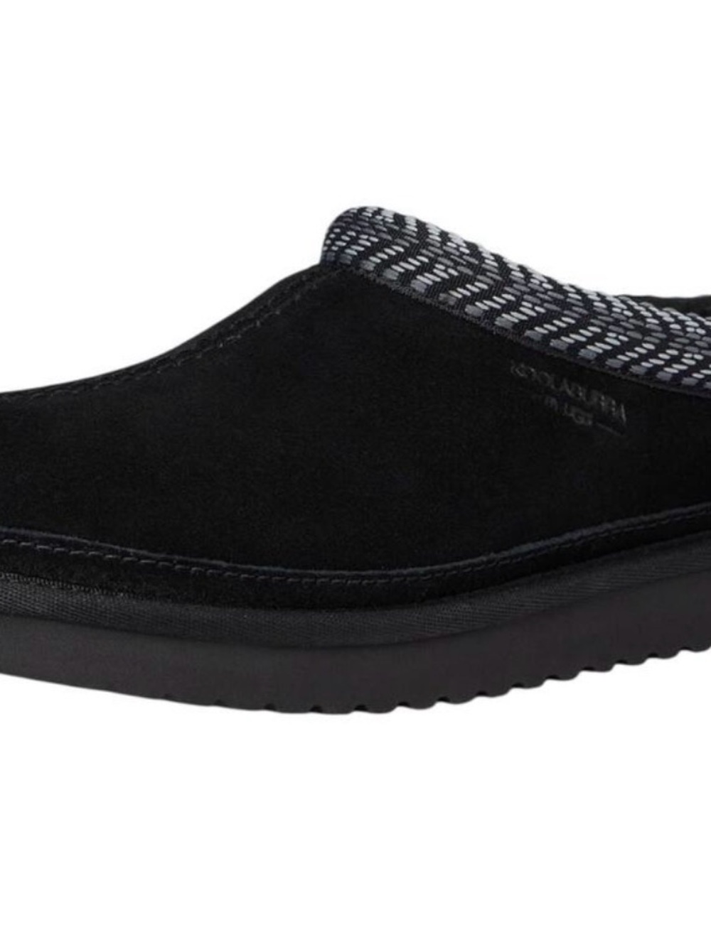 Koolaburra Black Suede Slip-On Loafer with Patterned Collar